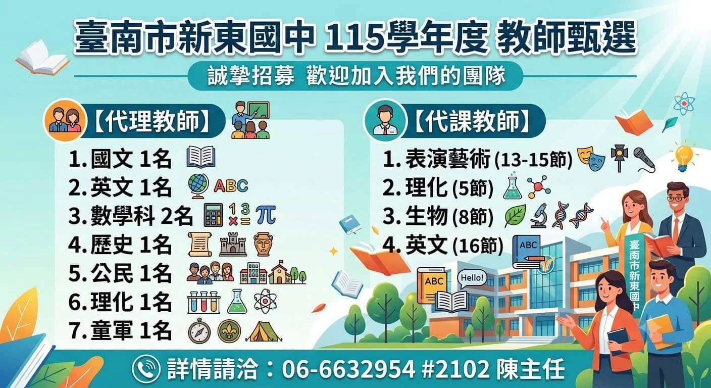 新東國中115教師徵聘
